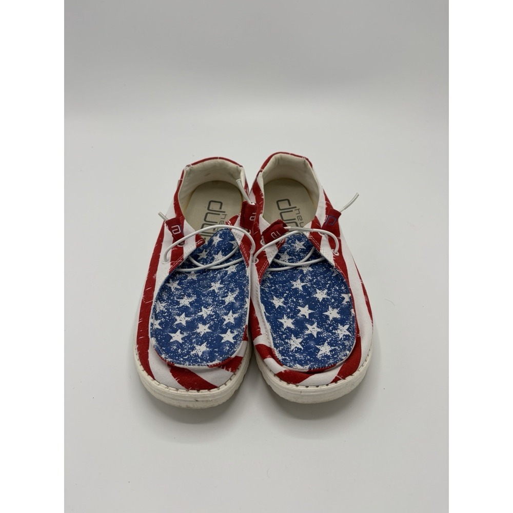 Hey Dude Wendy Star Spangled Women's Size 9 Red White Blue Shoes Patriotic USA